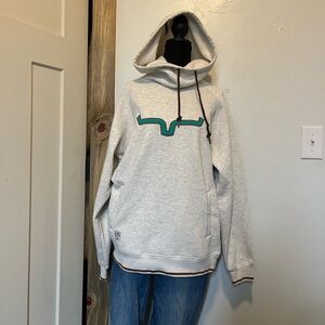 Kimes Ranch Gray Hoodie with Teal Logo